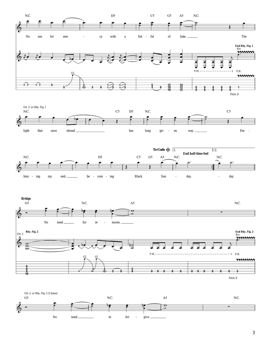 Black Sunday Black Sunday Acoustic Guitar scores gallery preview page 3