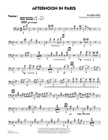 Afternoon In Paris - Trombone 1