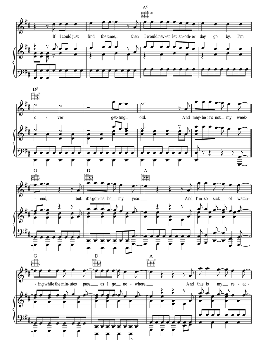 Weightless Weightless Piano, Vocal, Guitar scores gallery preview page 3