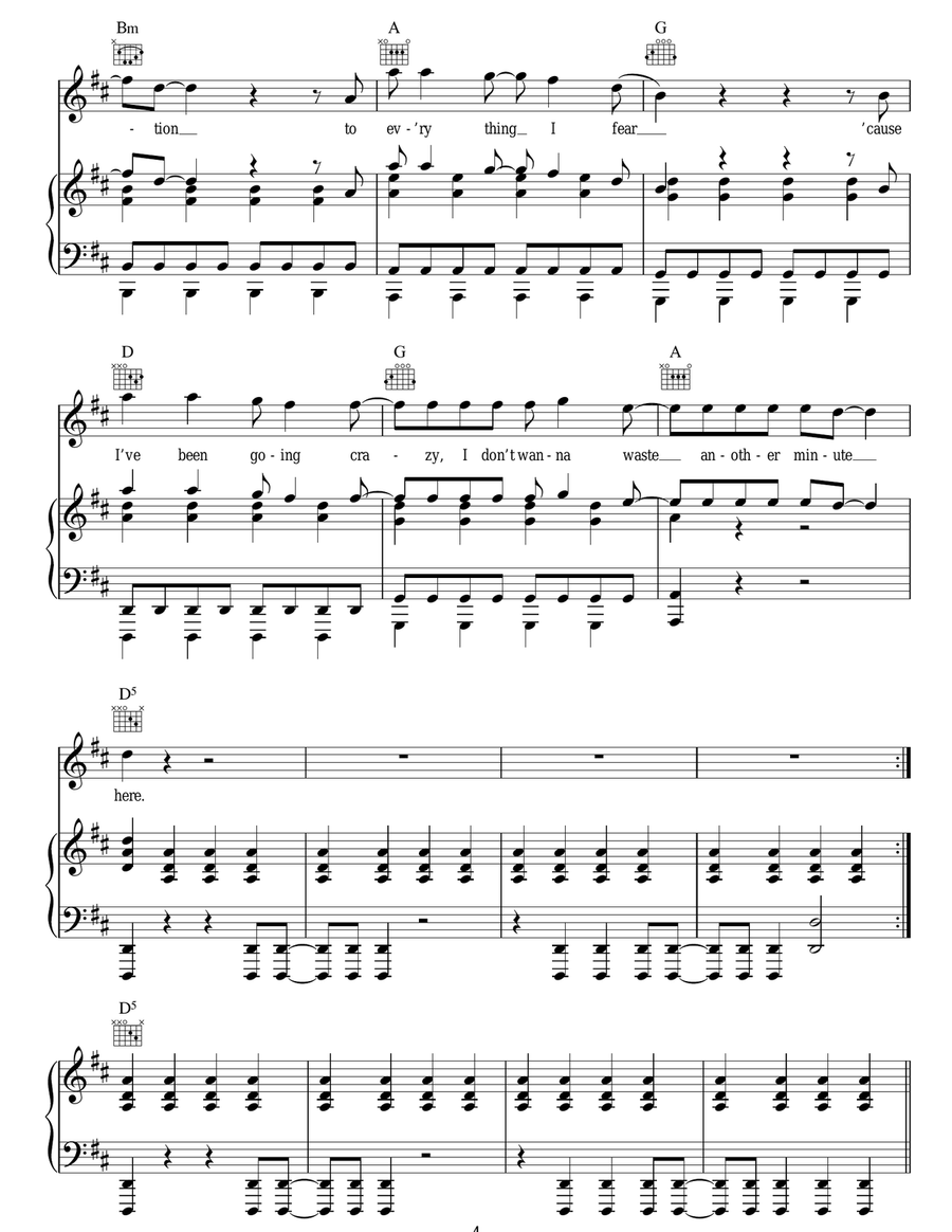 Weightless Weightless Piano, Vocal, Guitar scores gallery preview page 4