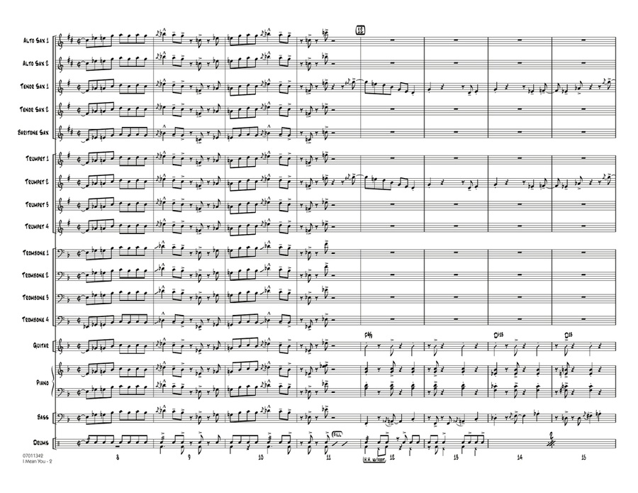 I Mean You - Full Score I Mean You - Full Score Jazz Ensemble scores gallery preview page 2