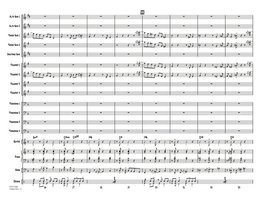 I Mean You - Full Score I Mean You - Full Score Jazz Ensemble scores gallery preview page 3