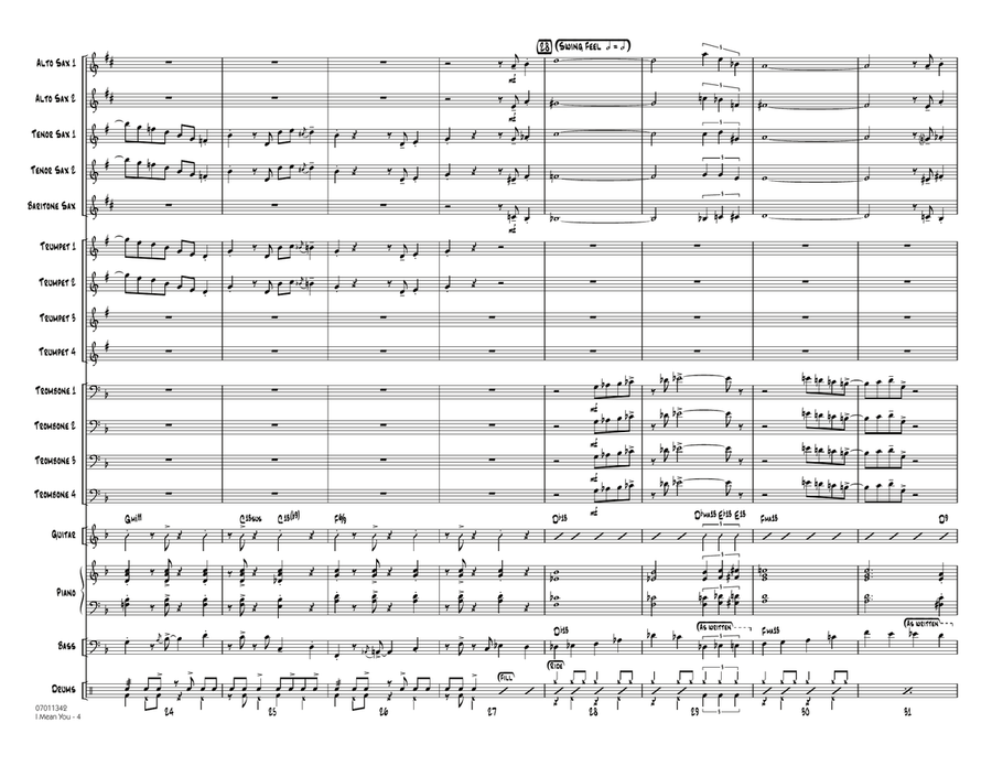 I Mean You - Full Score I Mean You - Full Score Jazz Ensemble scores gallery preview page 4