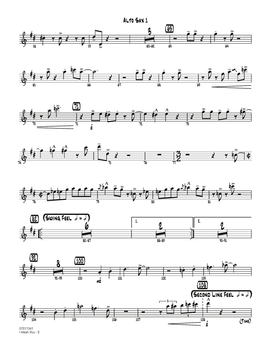 I Mean You - Alto Sax 1 I Mean You - Alto Sax 1 Jazz Ensemble scores gallery preview page 2