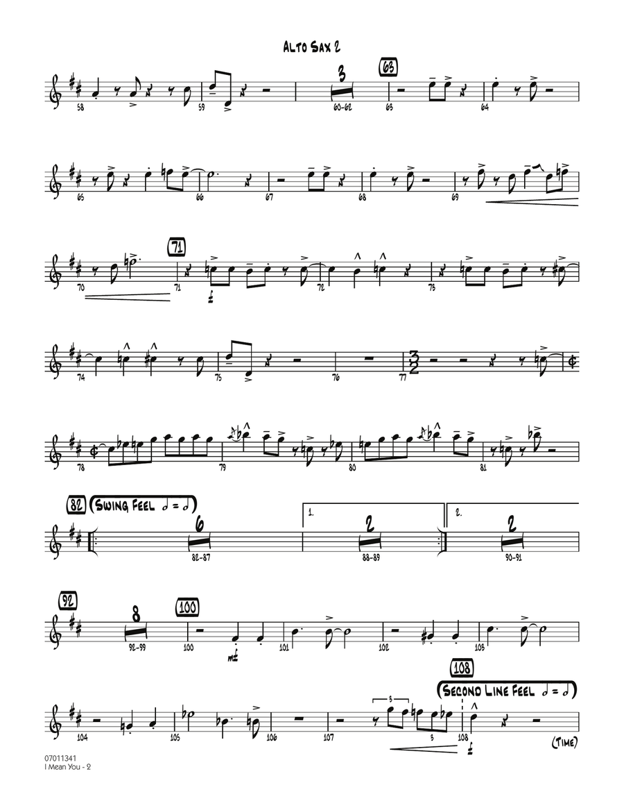 I Mean You - Alto Sax 2 I Mean You - Alto Sax 2 Jazz Ensemble scores gallery preview page 2