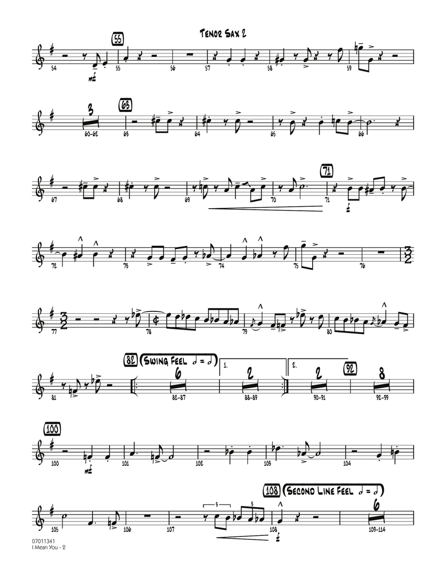 I Mean You - Tenor Sax 2 I Mean You - Tenor Sax 2 Jazz Ensemble scores gallery preview page 2
