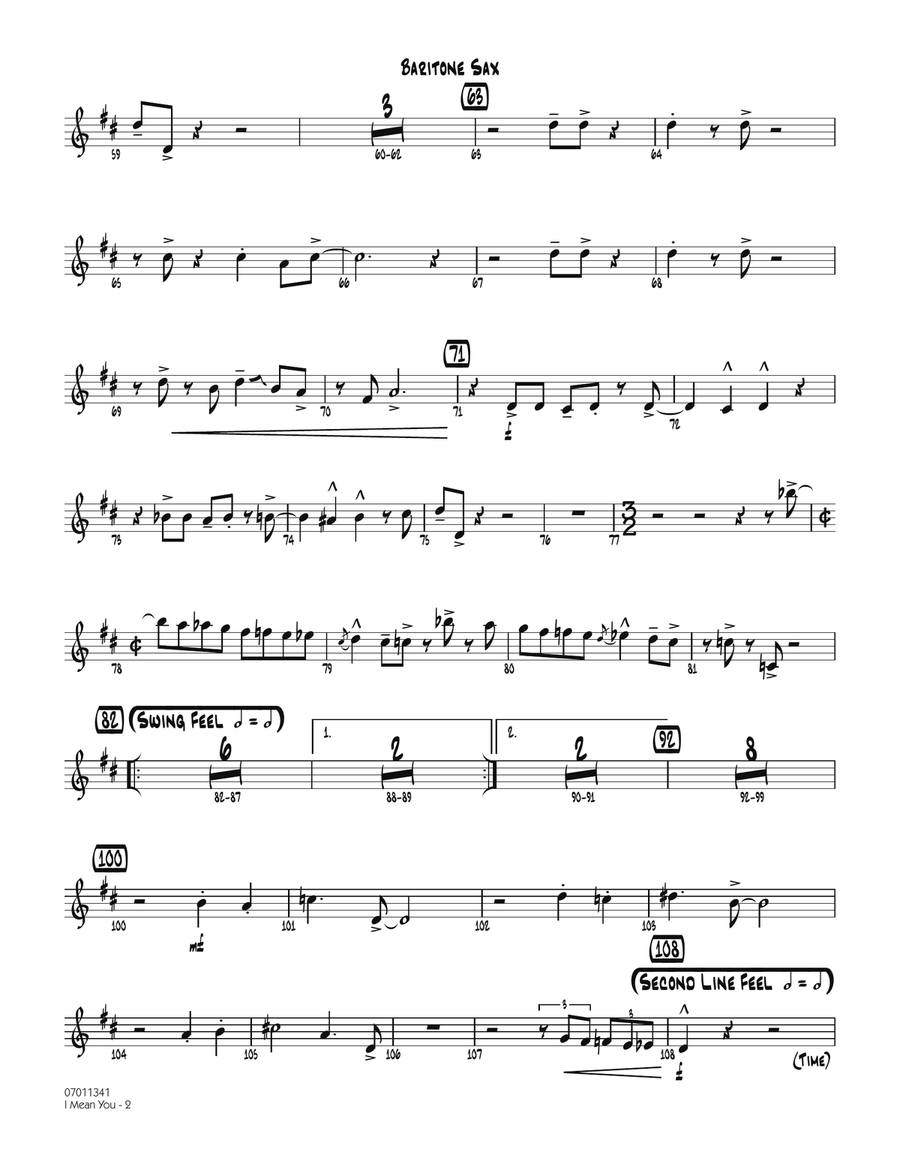 I Mean You - Baritone Sax Jazz Ensemble scores gallery preview page 2