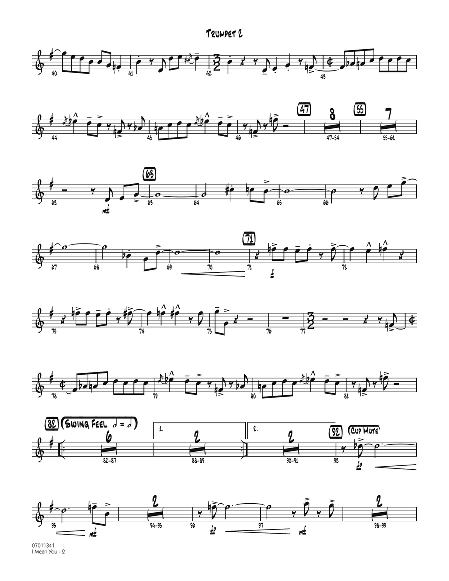 I Mean You - Trumpet 2 I Mean You - Trumpet 2 Jazz Ensemble scores gallery preview page 2