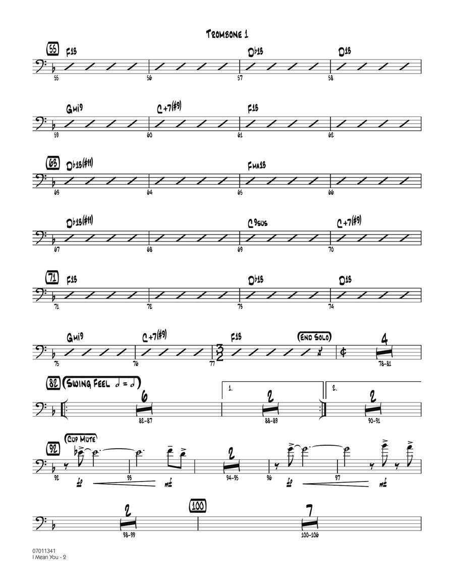 I Mean You - Trombone 1 I Mean You - Trombone 1 Trombone scores gallery preview page 2