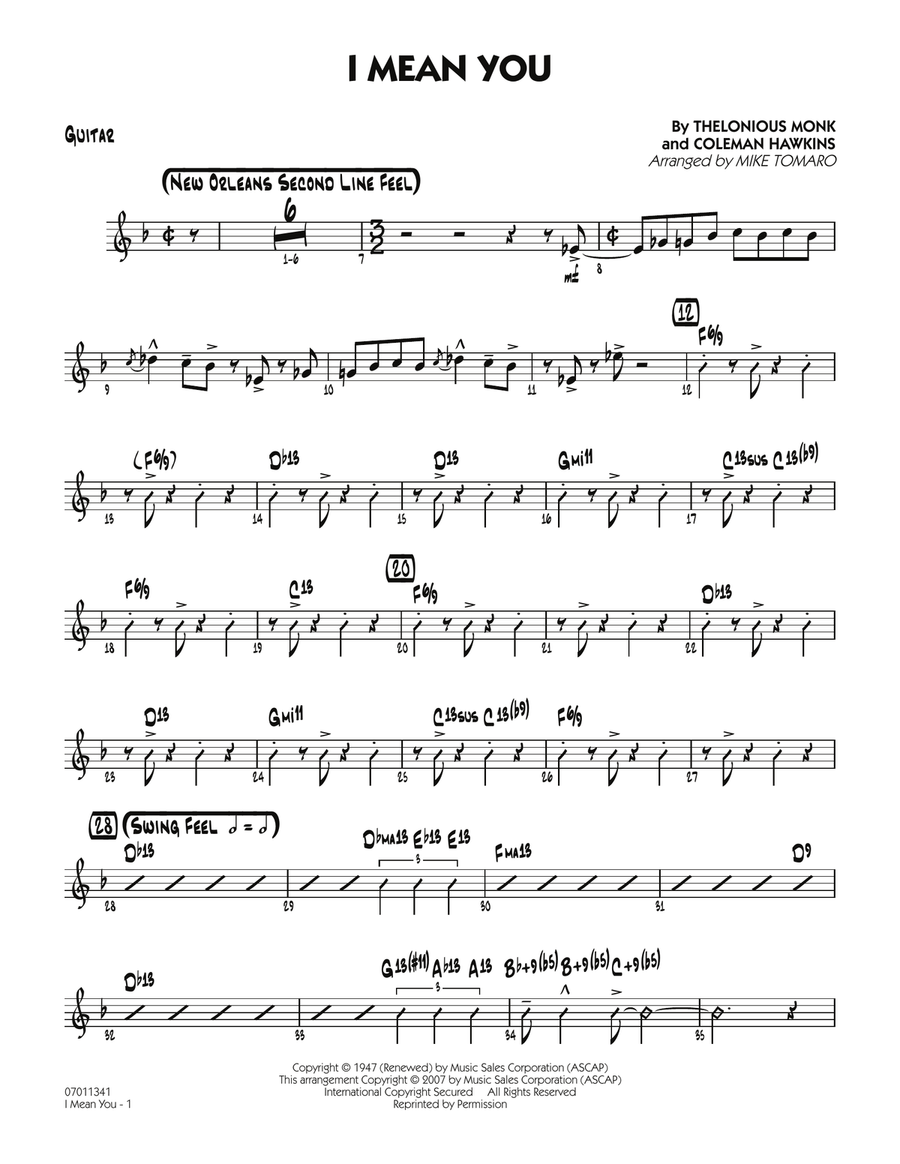 I Mean You - Guitar I Mean You - Guitar Jazz Ensemble scores gallery preview page 1