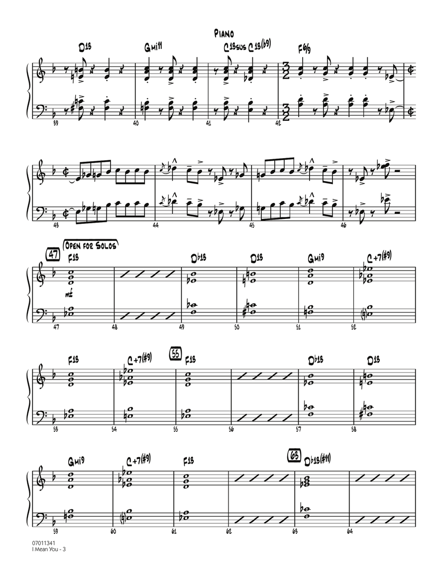 I Mean You - Piano I Mean You - Piano Jazz Ensemble scores gallery preview page 3