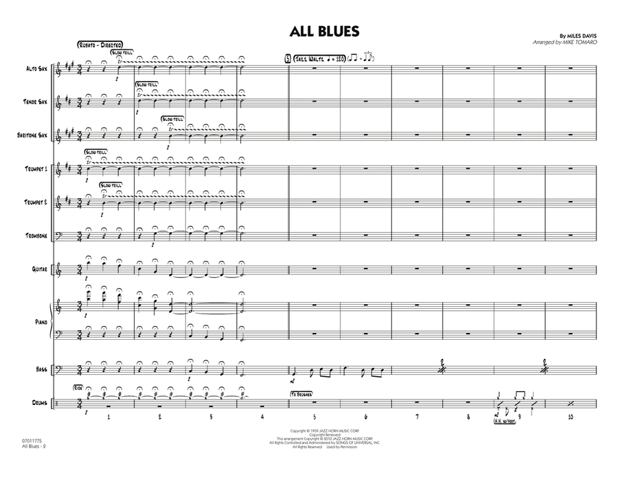 All Blues - Conductor Score (Full Score) Jazz Ensemble scores gallery preview page 2
