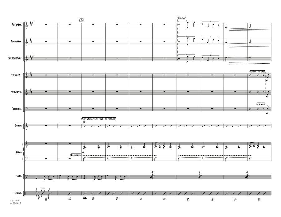 All Blues - Conductor Score (Full Score) Jazz Ensemble scores gallery preview page 3