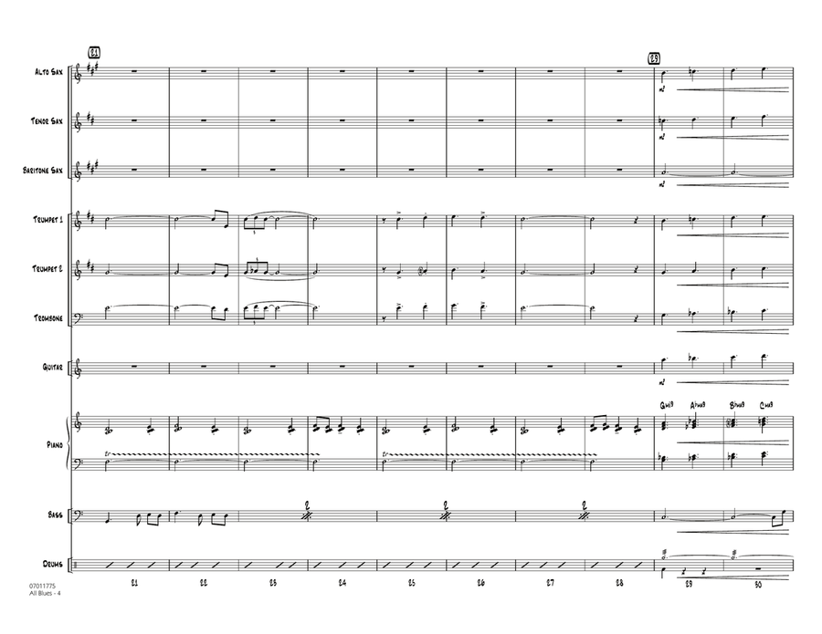 All Blues - Conductor Score (Full Score) Jazz Ensemble scores gallery preview page 4