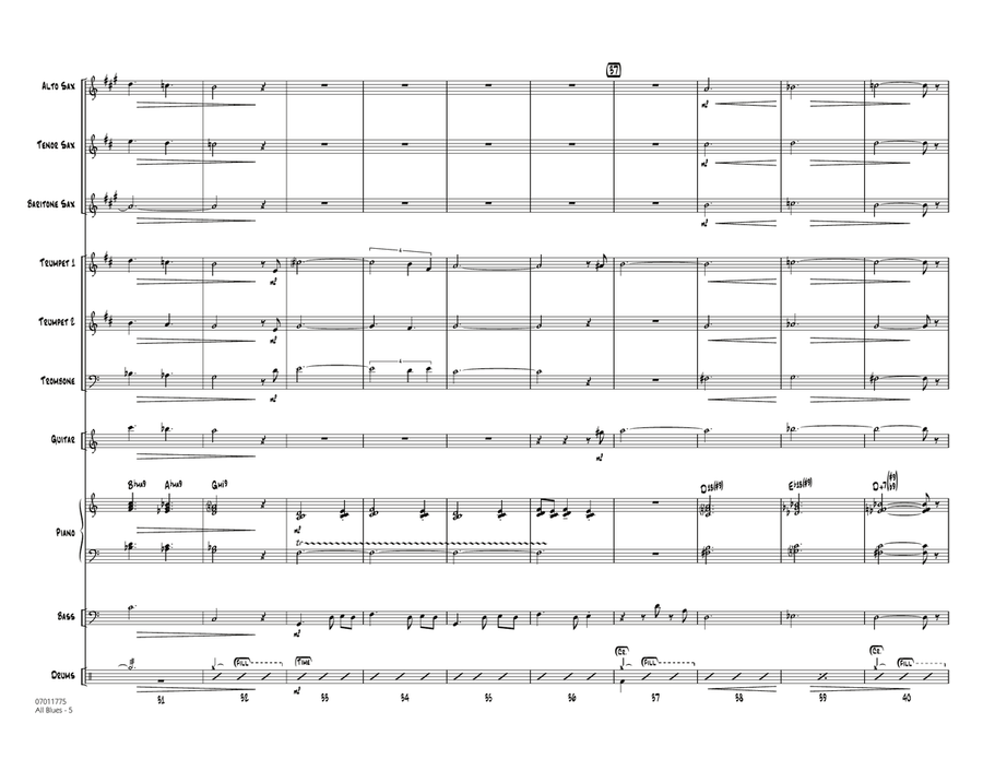 All Blues - Conductor Score (Full Score) Jazz Ensemble scores gallery preview page 5