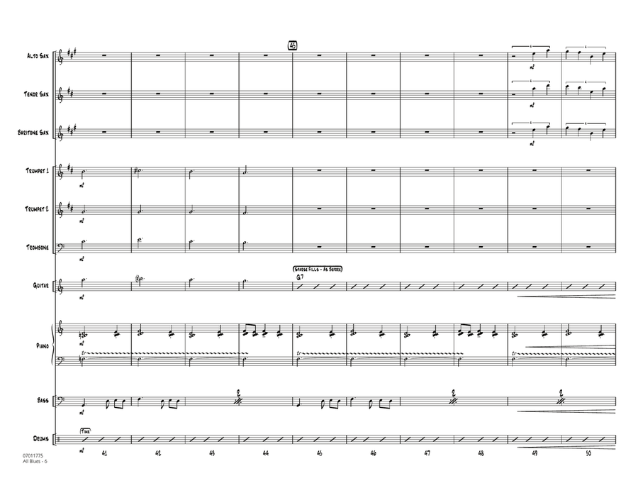 All Blues - Conductor Score (Full Score) Jazz Ensemble scores gallery preview page 6
