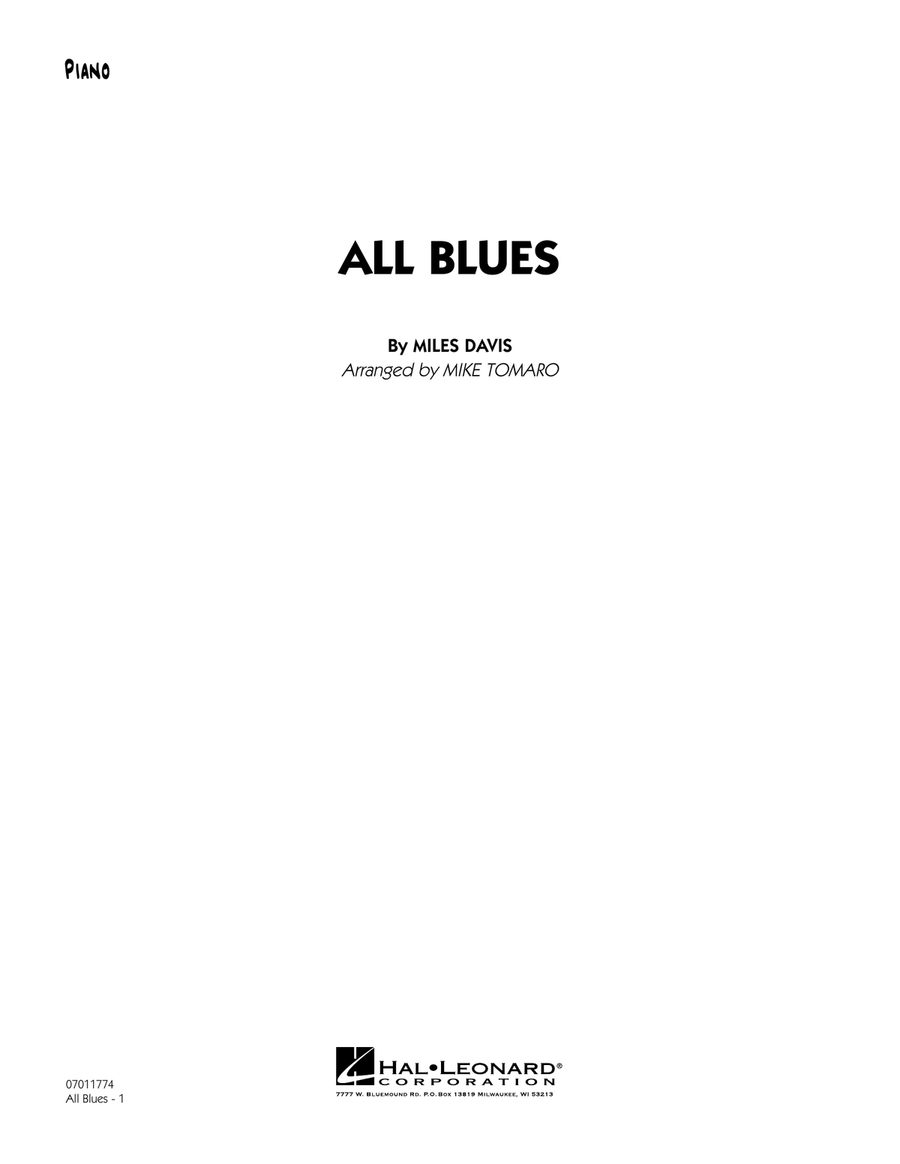 All Blues - Piano Jazz Ensemble scores gallery preview page 1