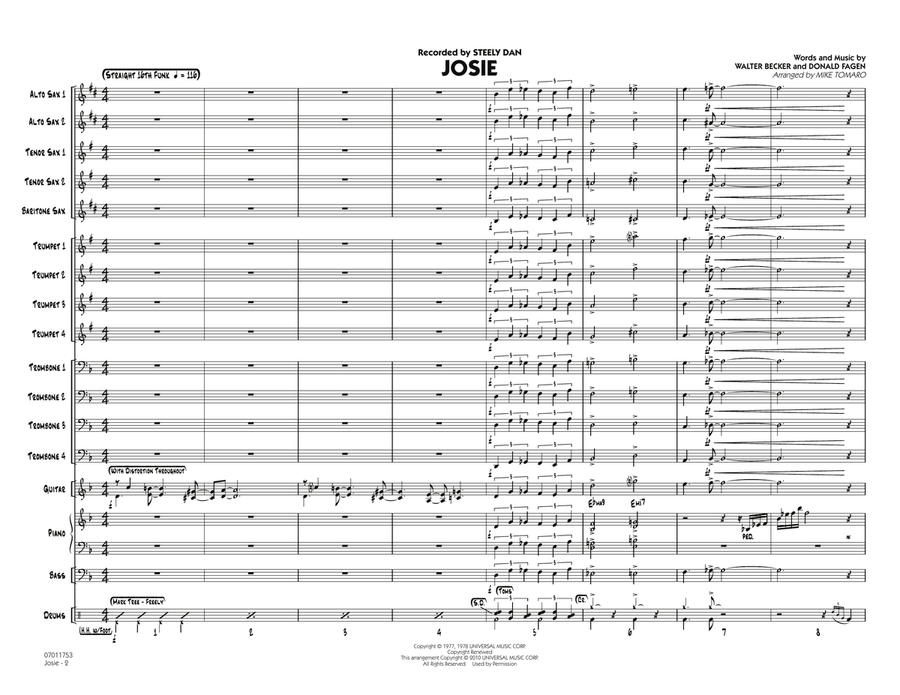 Josie - Conductor Score (Full Score) Jazz Ensemble scores gallery preview page 2