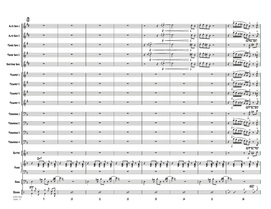 Josie - Conductor Score (Full Score) Jazz Ensemble scores gallery preview page 3