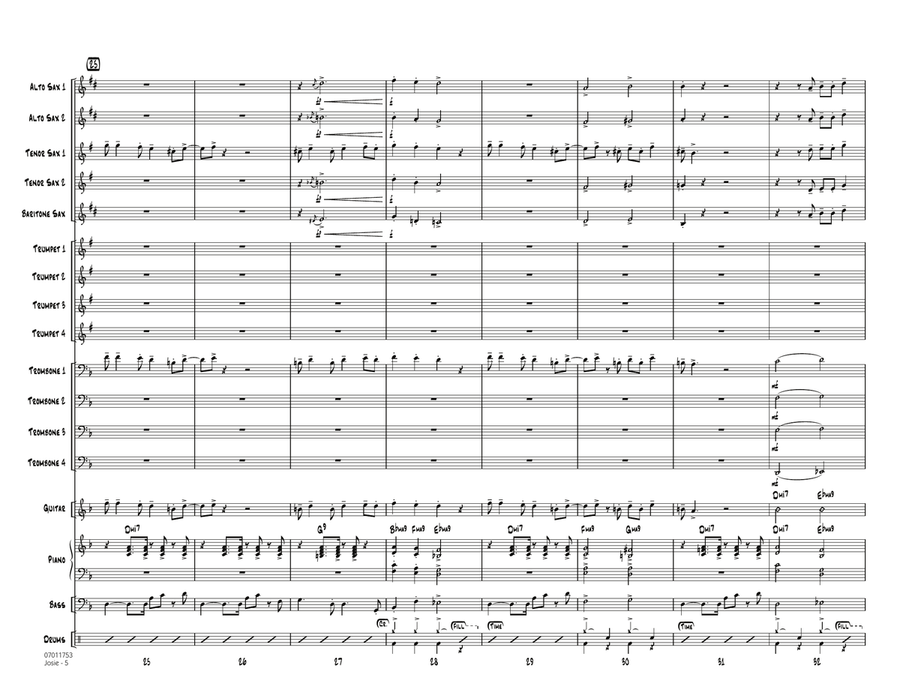 Josie - Conductor Score (Full Score) Jazz Ensemble scores gallery preview page 5