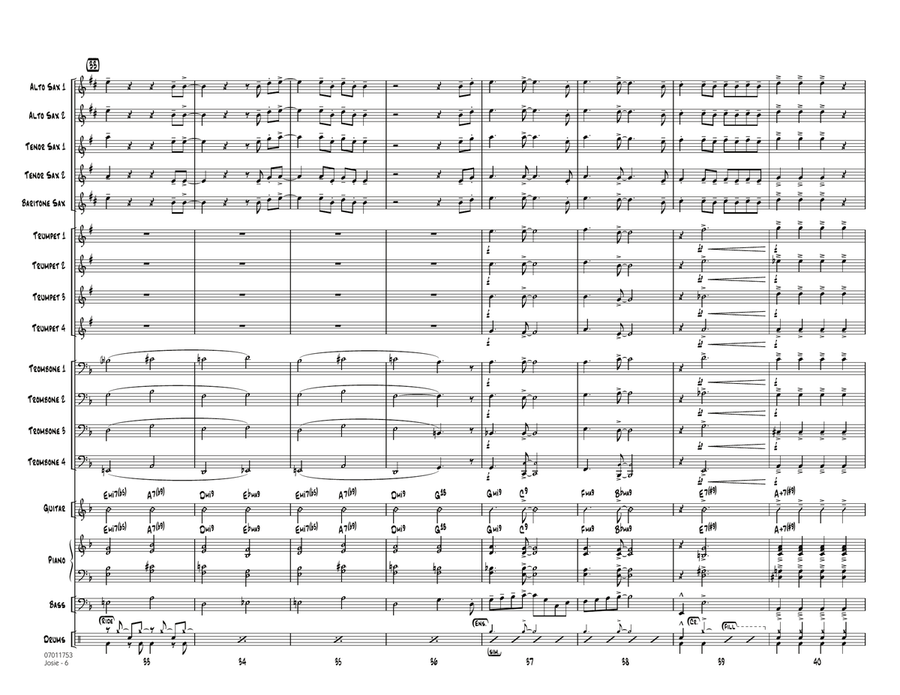 Josie - Conductor Score (Full Score) Jazz Ensemble scores gallery preview page 6