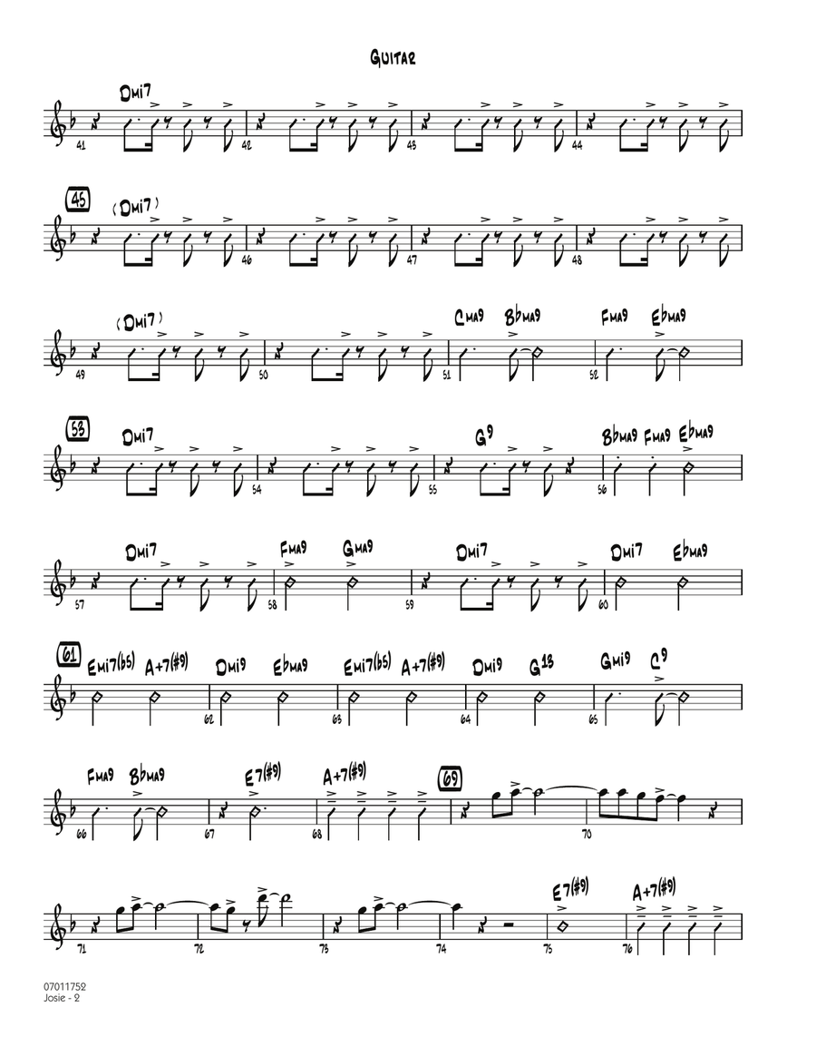 Josie - Guitar Josie - Guitar Jazz Ensemble scores gallery preview page 2