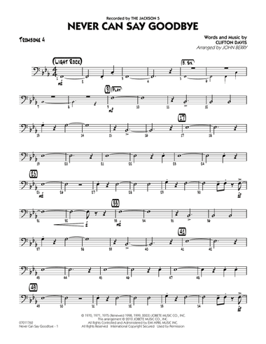 Never Can Say Goodbye - Trombone 4