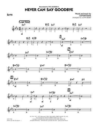 Never Can Say Goodbye - Guitar