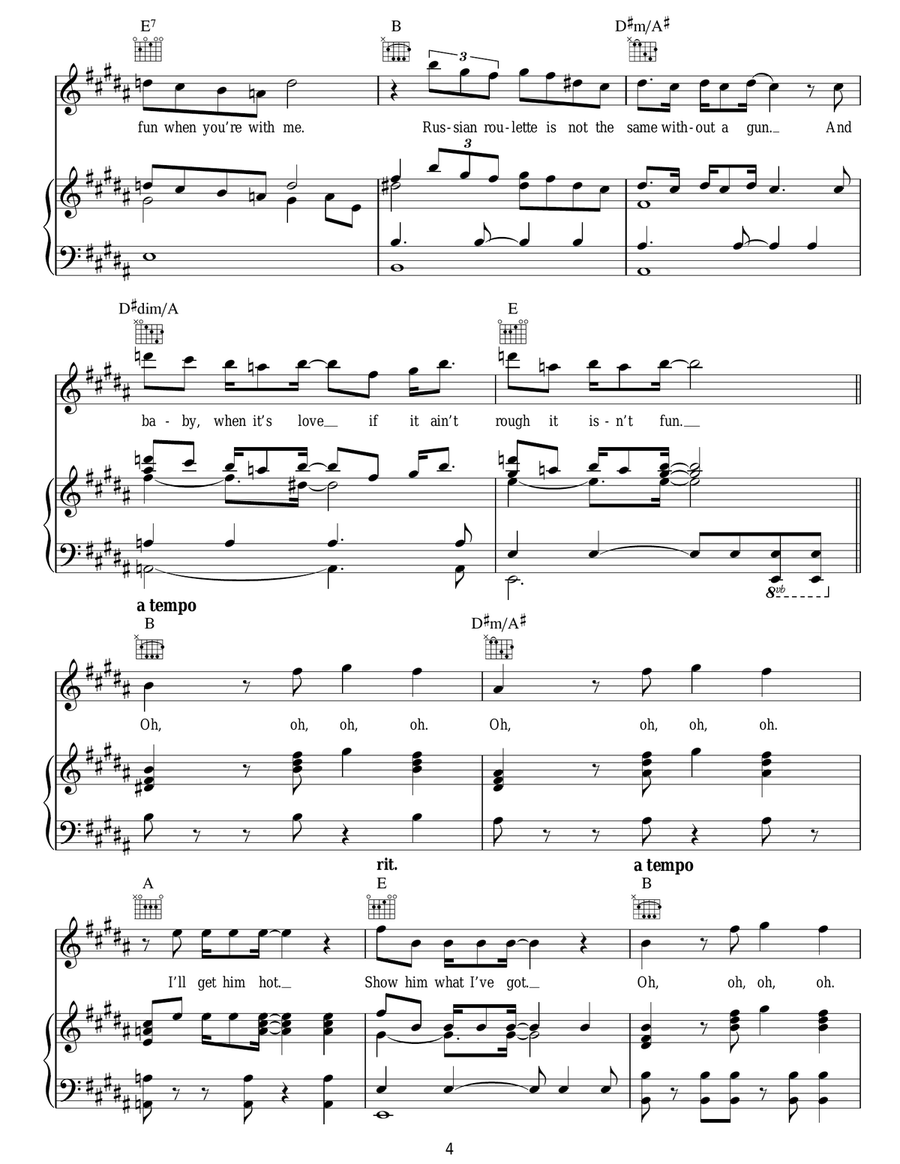 Poker Face Poker Face Piano, Vocal, Guitar scores gallery preview page 4