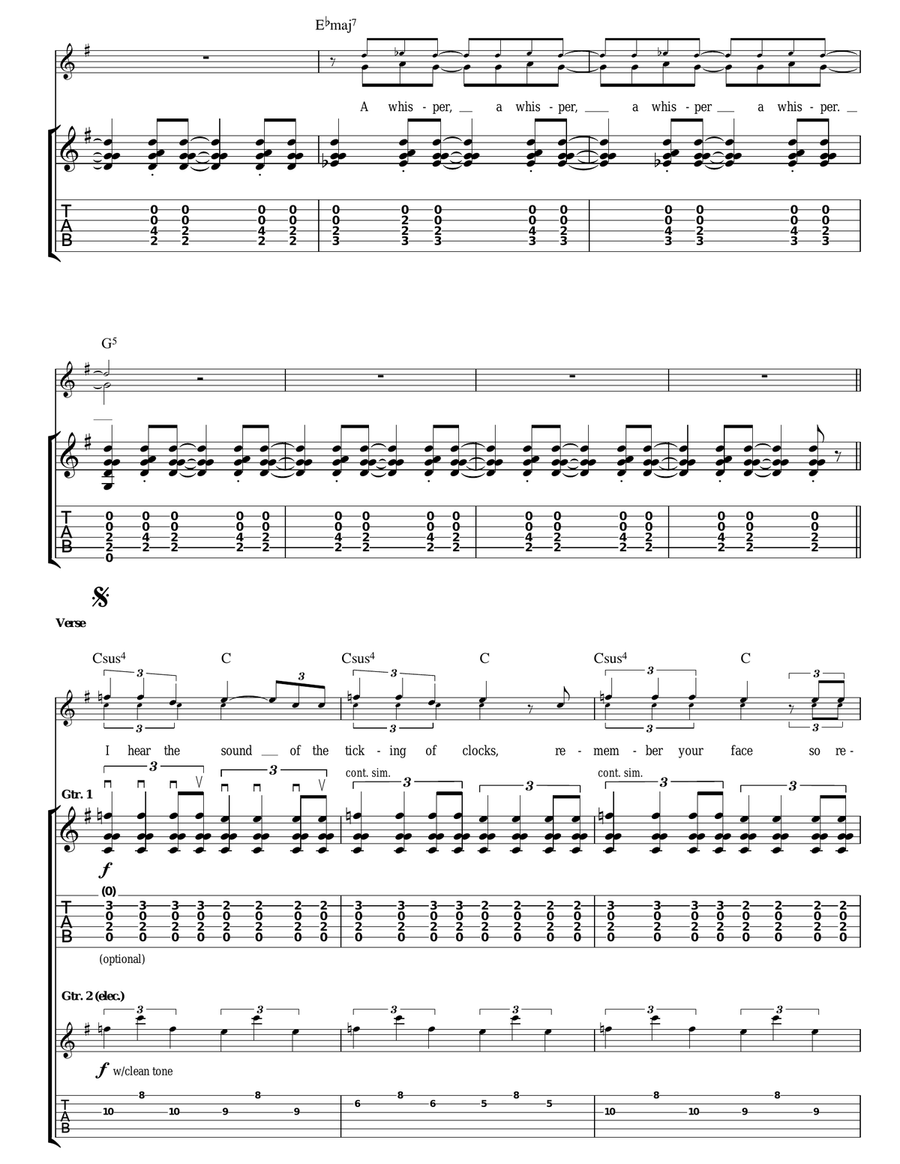A Whisper A Whisper Acoustic Guitar scores gallery preview page 2