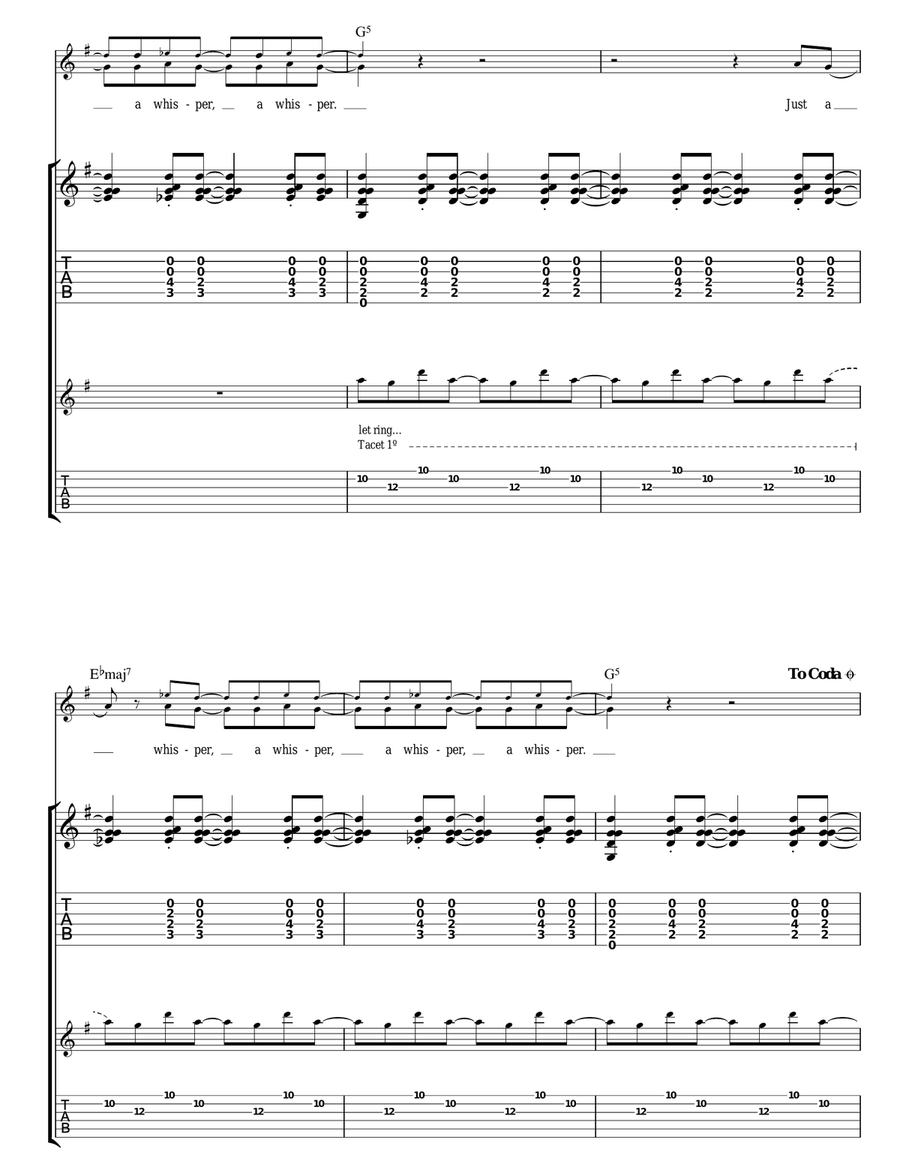 A Whisper A Whisper Acoustic Guitar scores gallery preview page 5