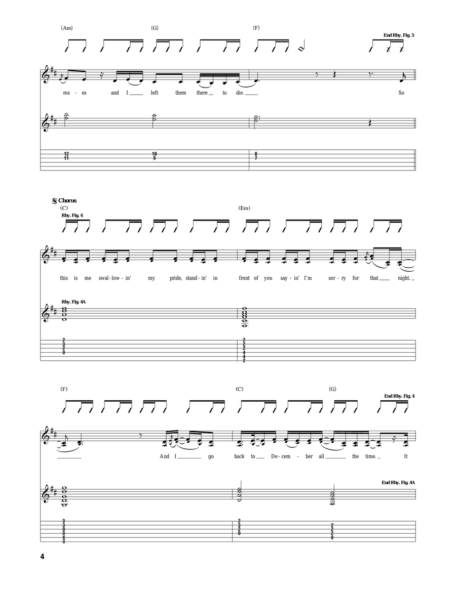 Back To December Back To December Acoustic Guitar scores gallery preview page 4