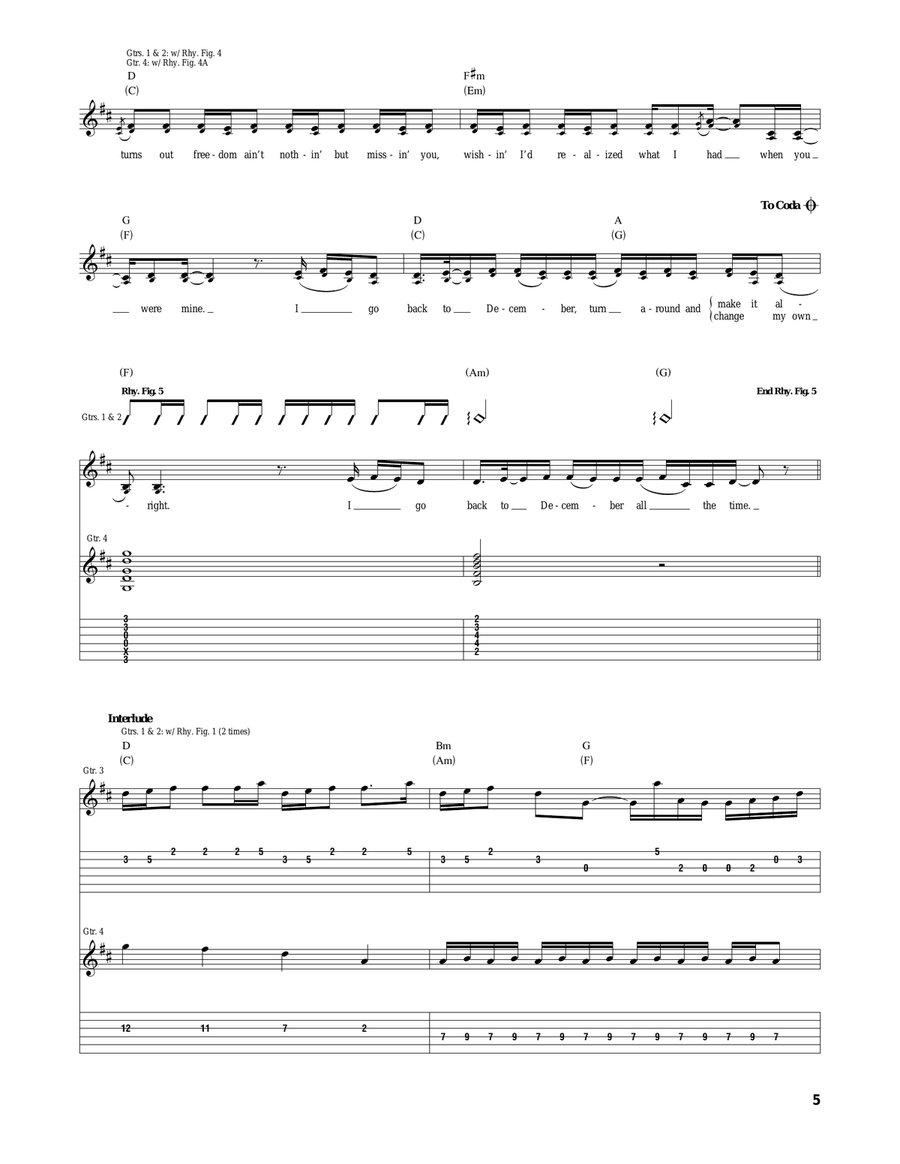 Back To December Back To December Acoustic Guitar scores gallery preview page 5