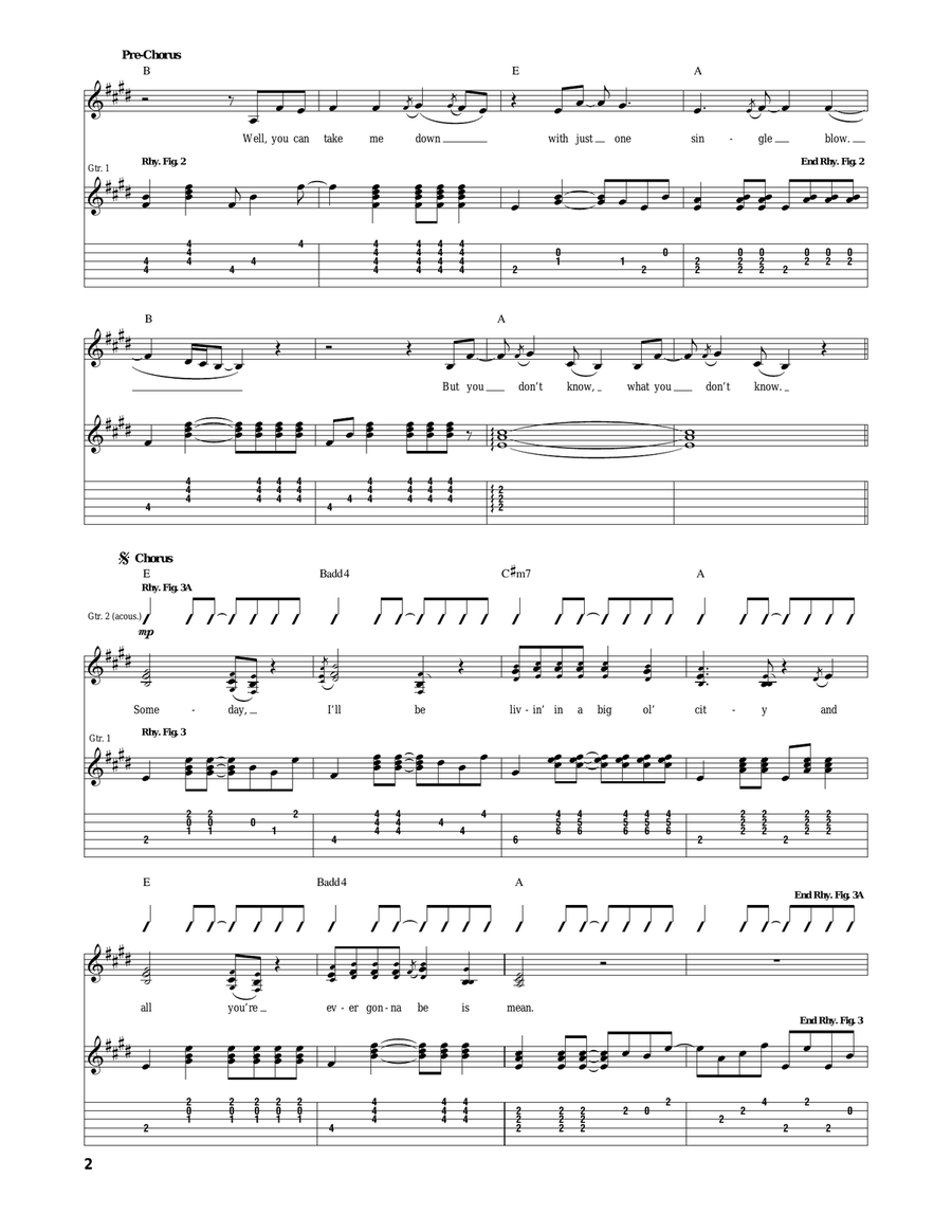 Mean Mean Acoustic Guitar scores gallery preview page 2