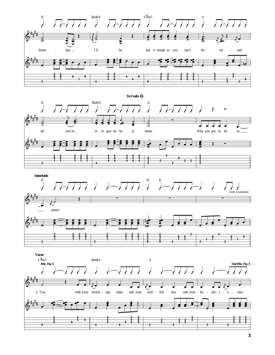Mean Mean Acoustic Guitar scores gallery preview page 3