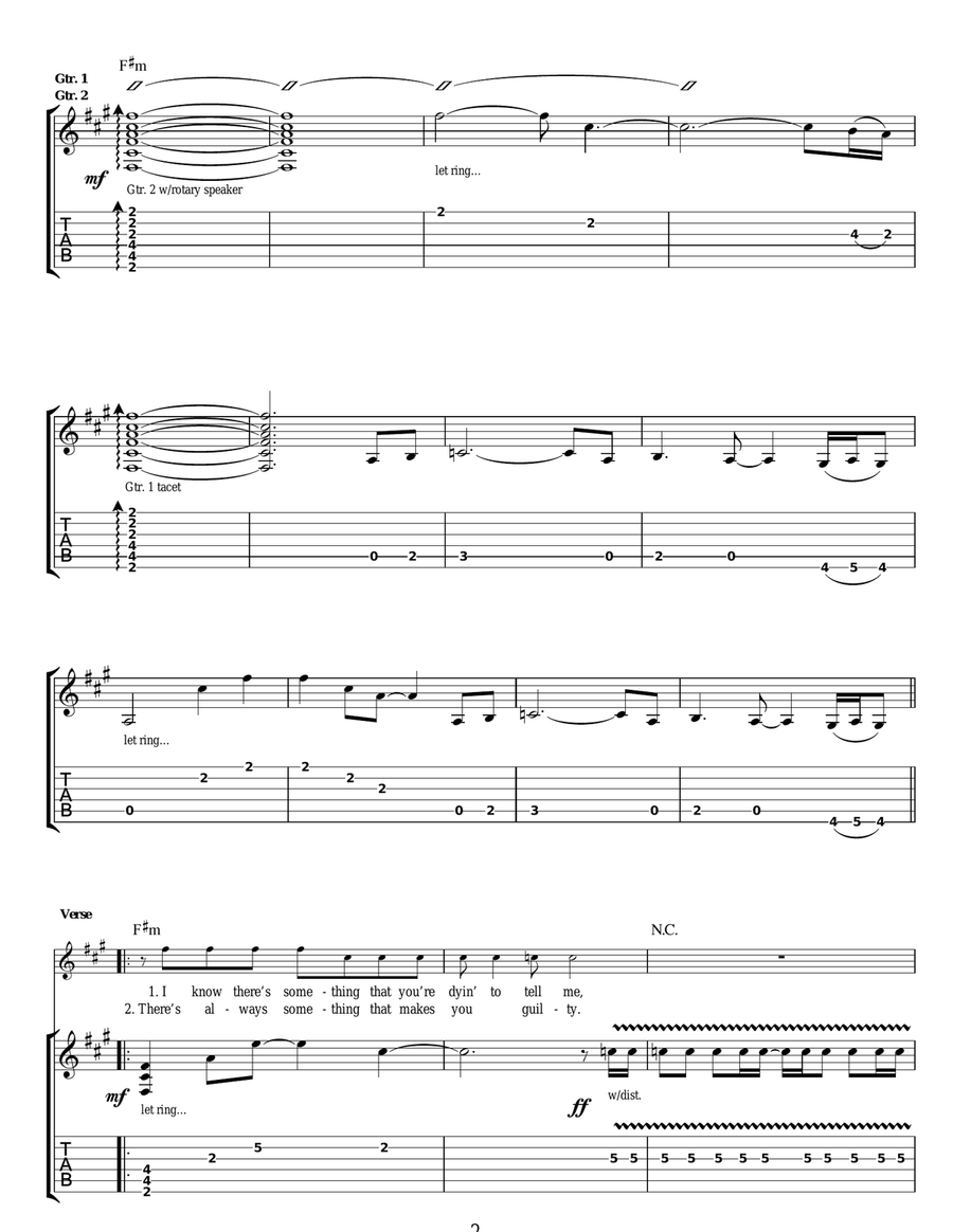 Ashamed Acoustic Guitar scores gallery preview page 2
