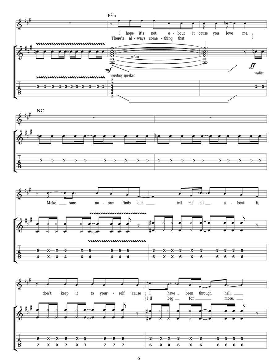 Ashamed Acoustic Guitar scores gallery preview page 3