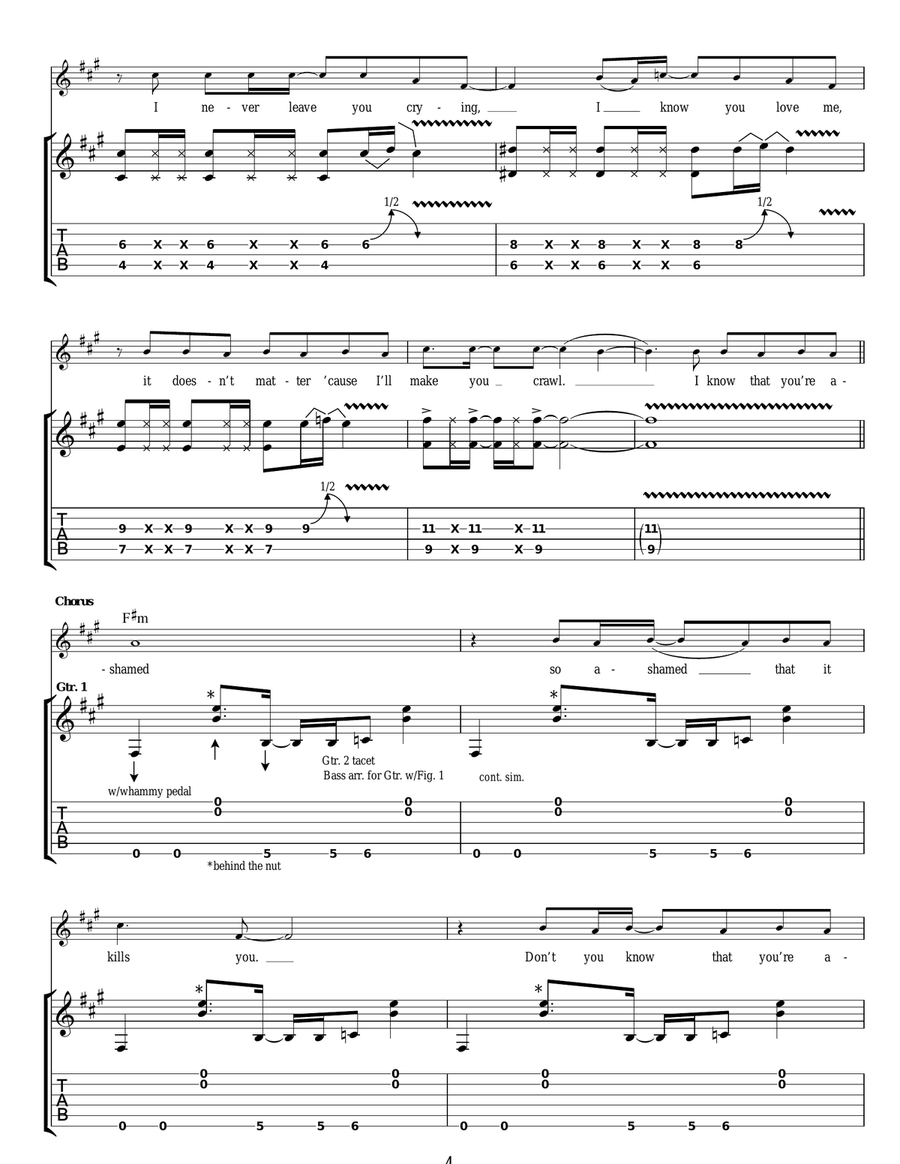 Ashamed Acoustic Guitar scores gallery preview page 4