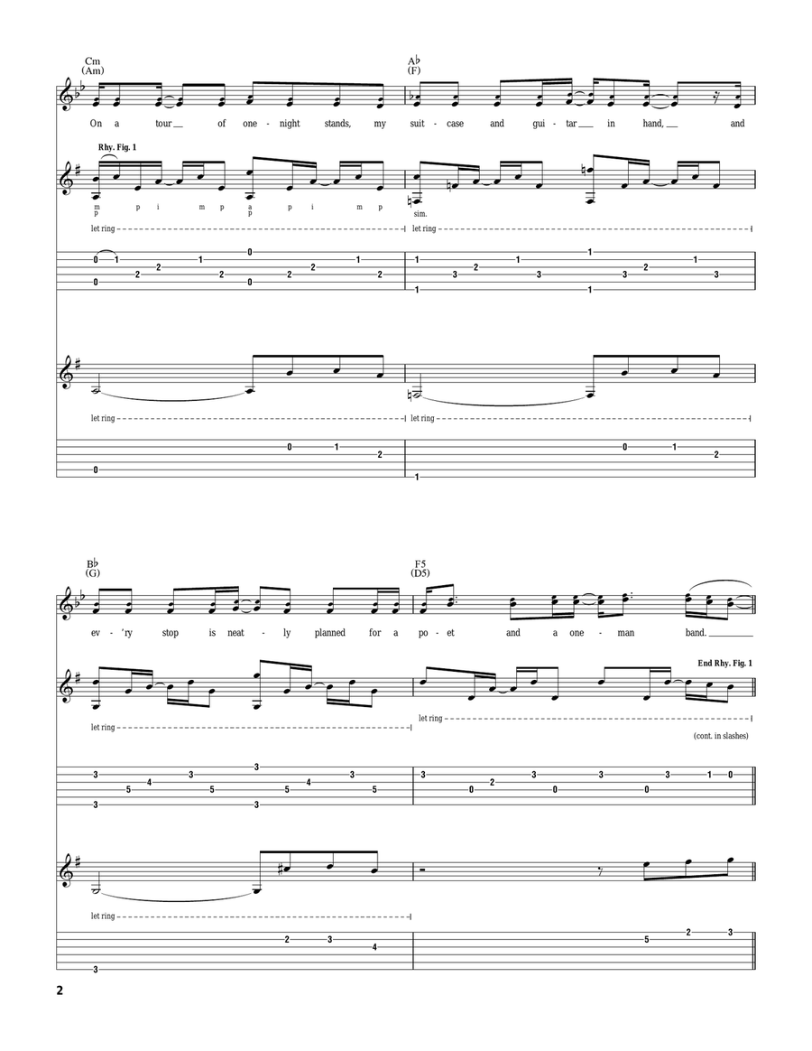 Homeward Bound Homeward Bound Acoustic Guitar scores gallery preview page 2