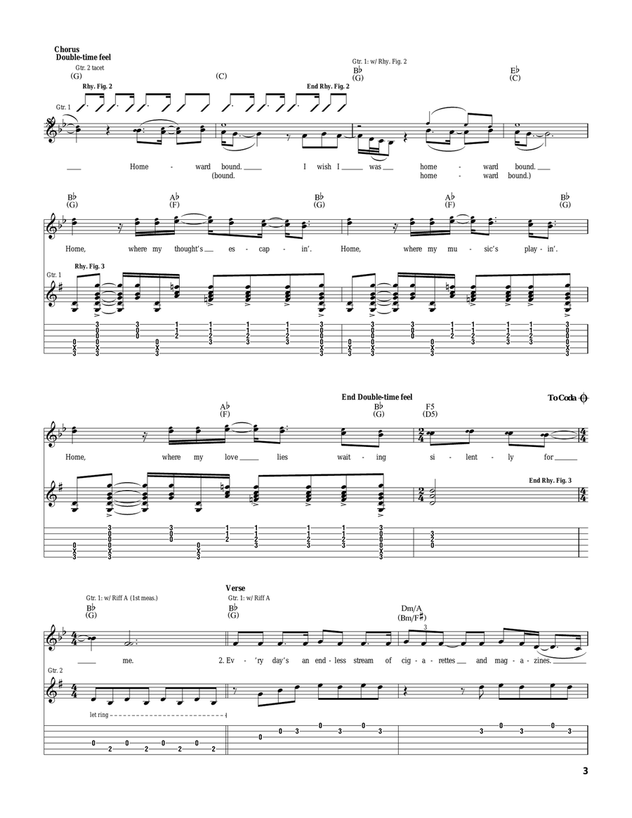 Homeward Bound Homeward Bound Acoustic Guitar scores gallery preview page 3