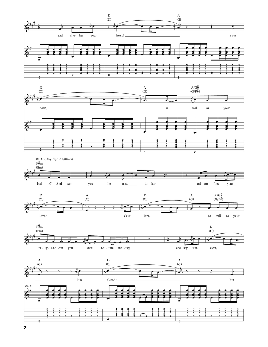 White Blank Page White Blank Page Acoustic Guitar scores gallery preview page 2