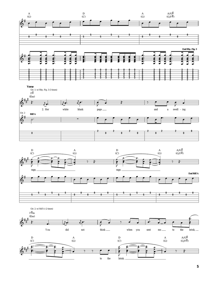 White Blank Page White Blank Page Acoustic Guitar scores gallery preview page 5