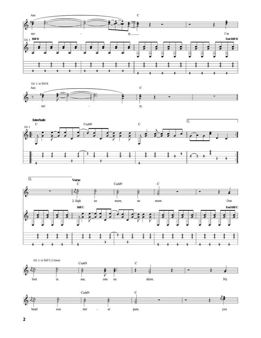 Sigh No More Sigh No More Acoustic Guitar scores gallery preview page 2