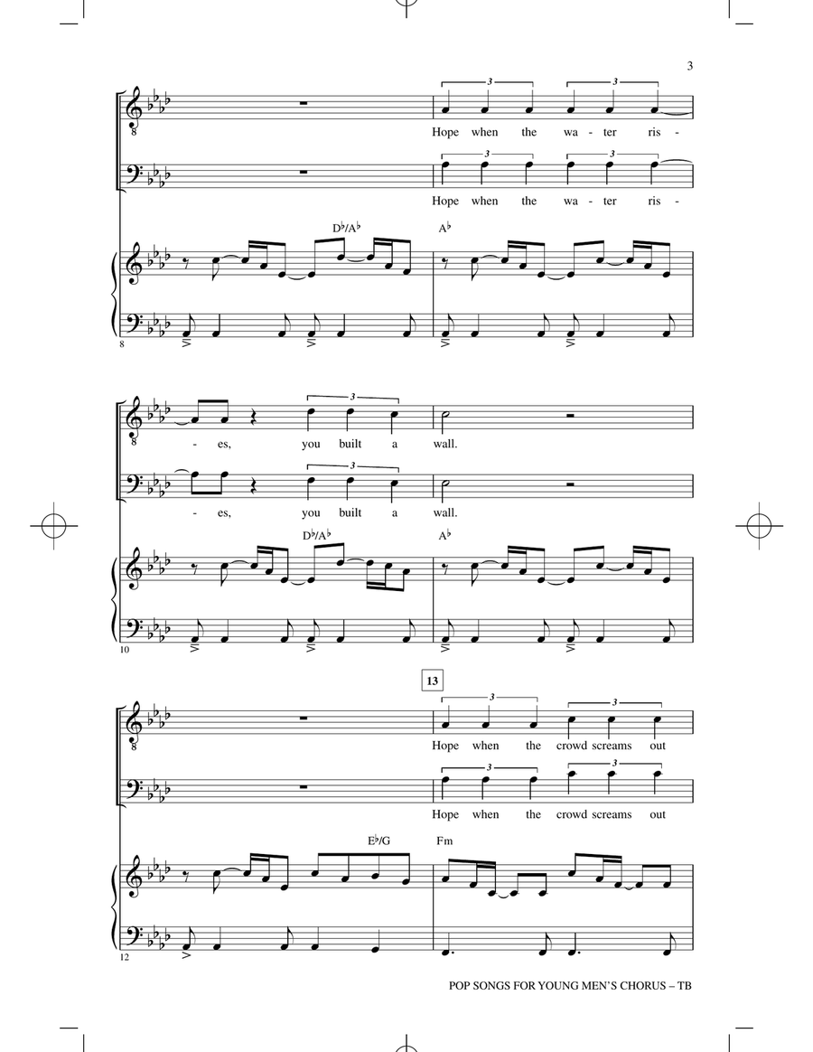Pop Songs for Young Men's Chorus TB scores gallery preview page 2