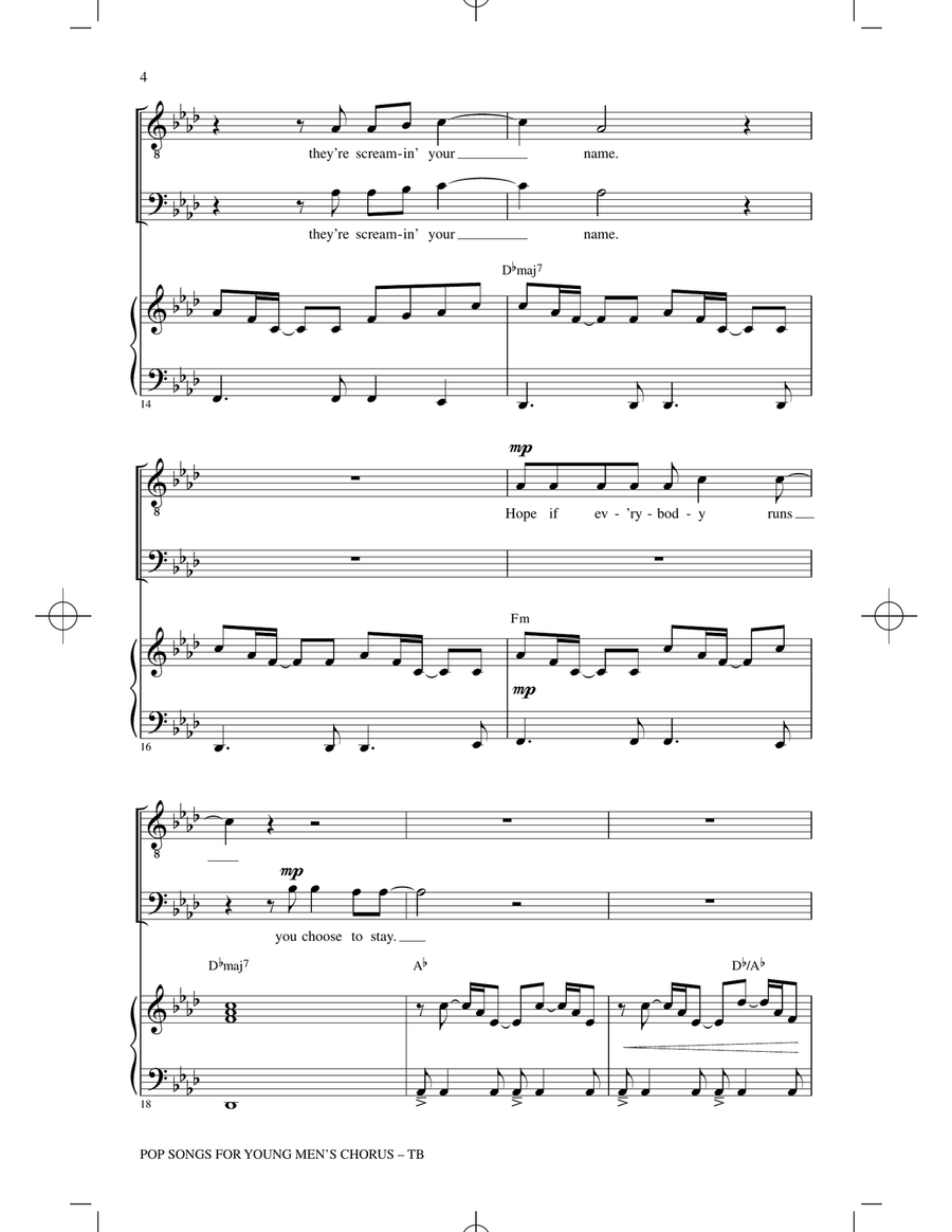 Pop Songs for Young Men's Chorus TB scores gallery preview page 3