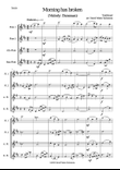Variations on Morning has broken (Bunessan) for flute quartet