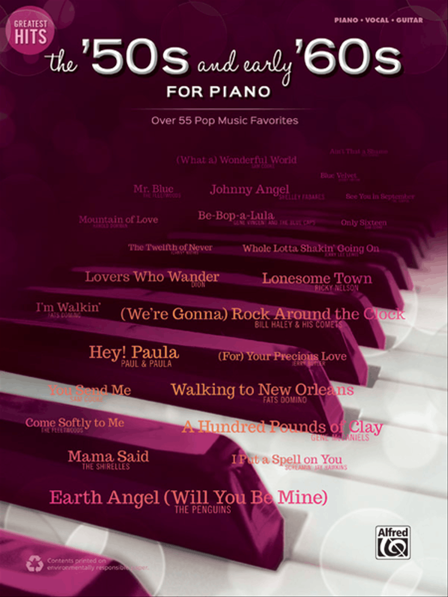 Greatest Hits -- The '50s and Early '60s for Piano Piano, Vocal, Guitar scores gallery preview page 1