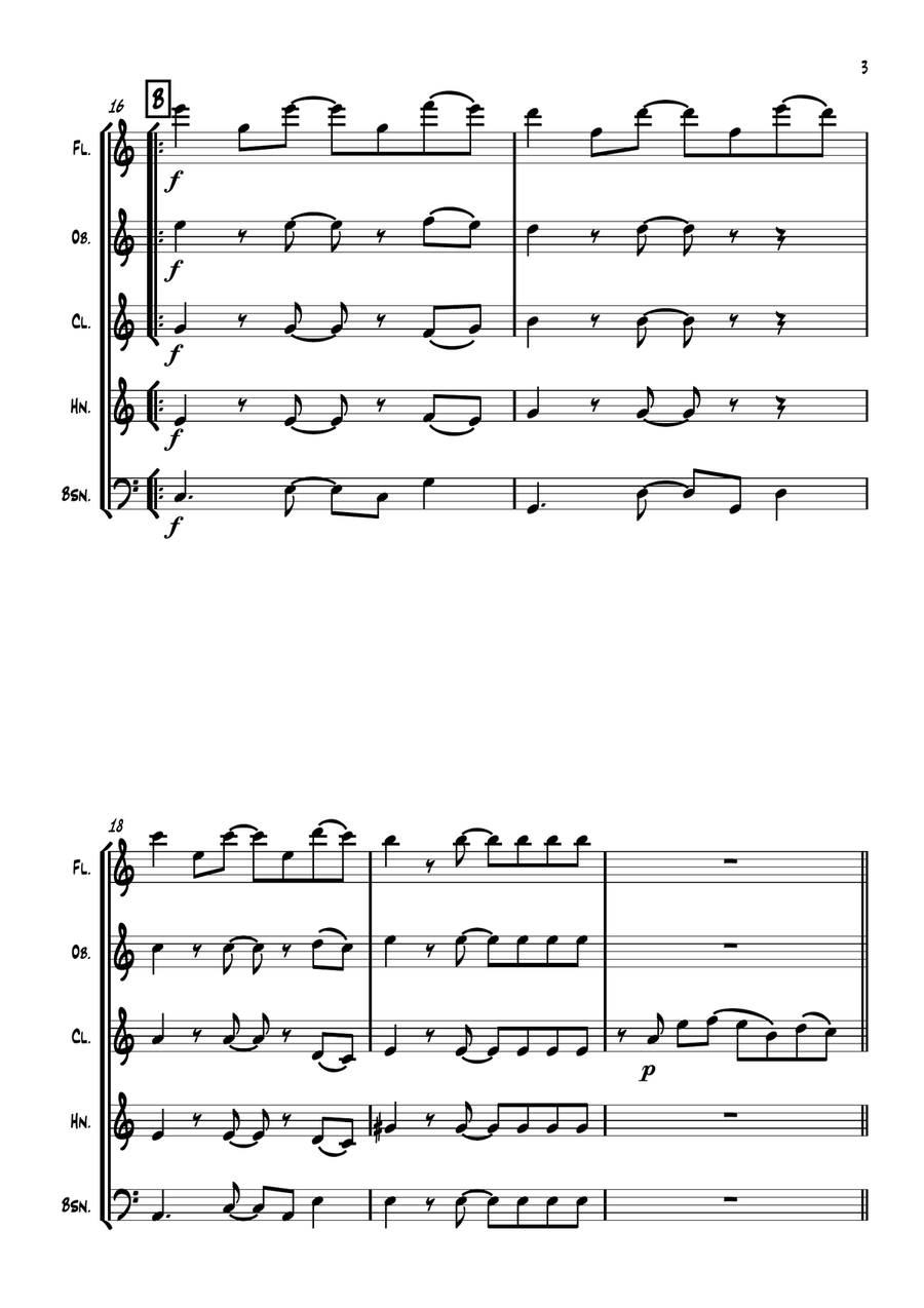 Latin for Elise Latin for Elise Woodwind Quintet scores gallery preview page 4