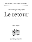 BOULANGER: Le retour (transposed to A major)