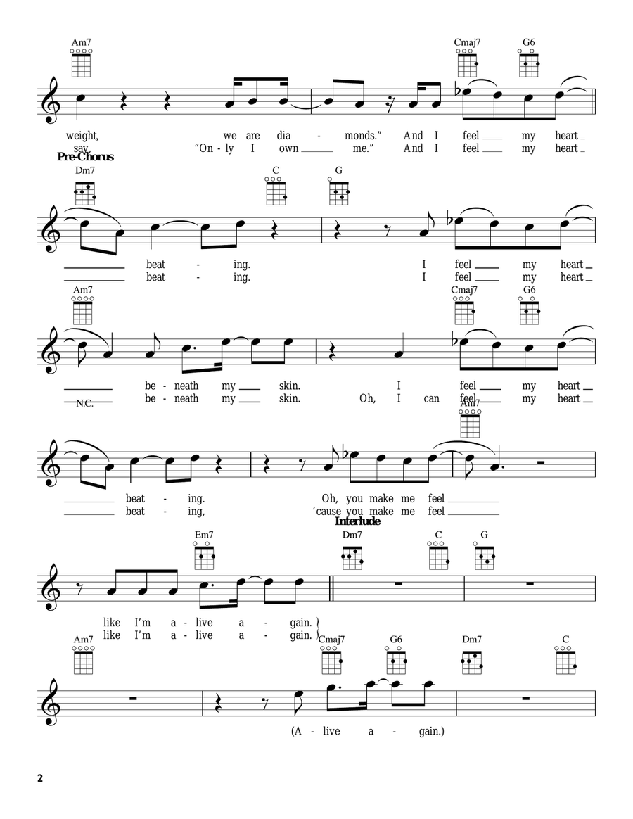 Adventure Of A Lifetime Ukulele scores gallery preview page 2